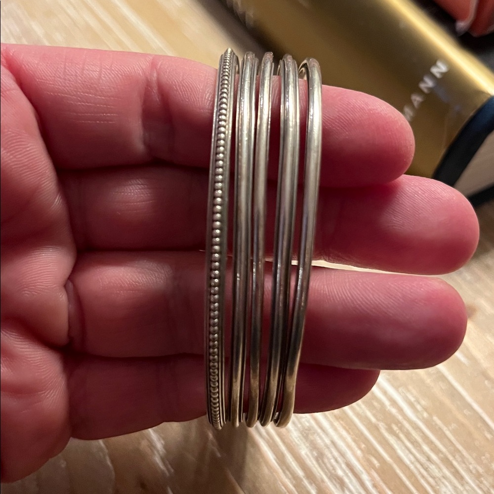 Slane & Slane Sterling Silver Multi-Bangle Bracelet - Picture 3 of 6